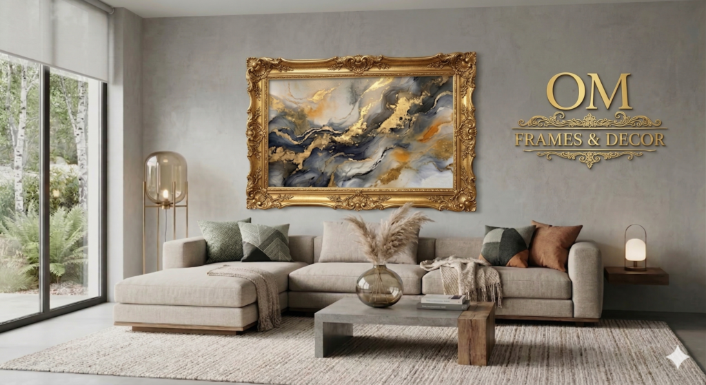 Gilded Abstract Wall Art with Luxury Gold Frames
