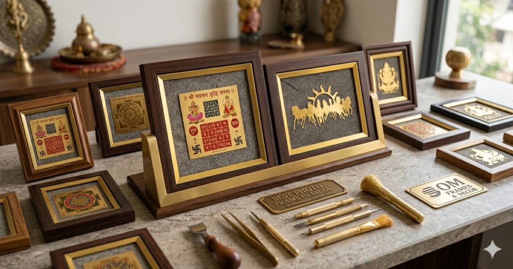 Shree Vyapar Vriddhi Yantra Gold Plated Decorative Frame